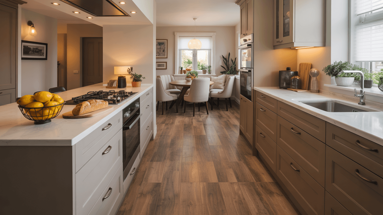 Luxury vinyl kitchen flooring in a family home in Bexleyheath