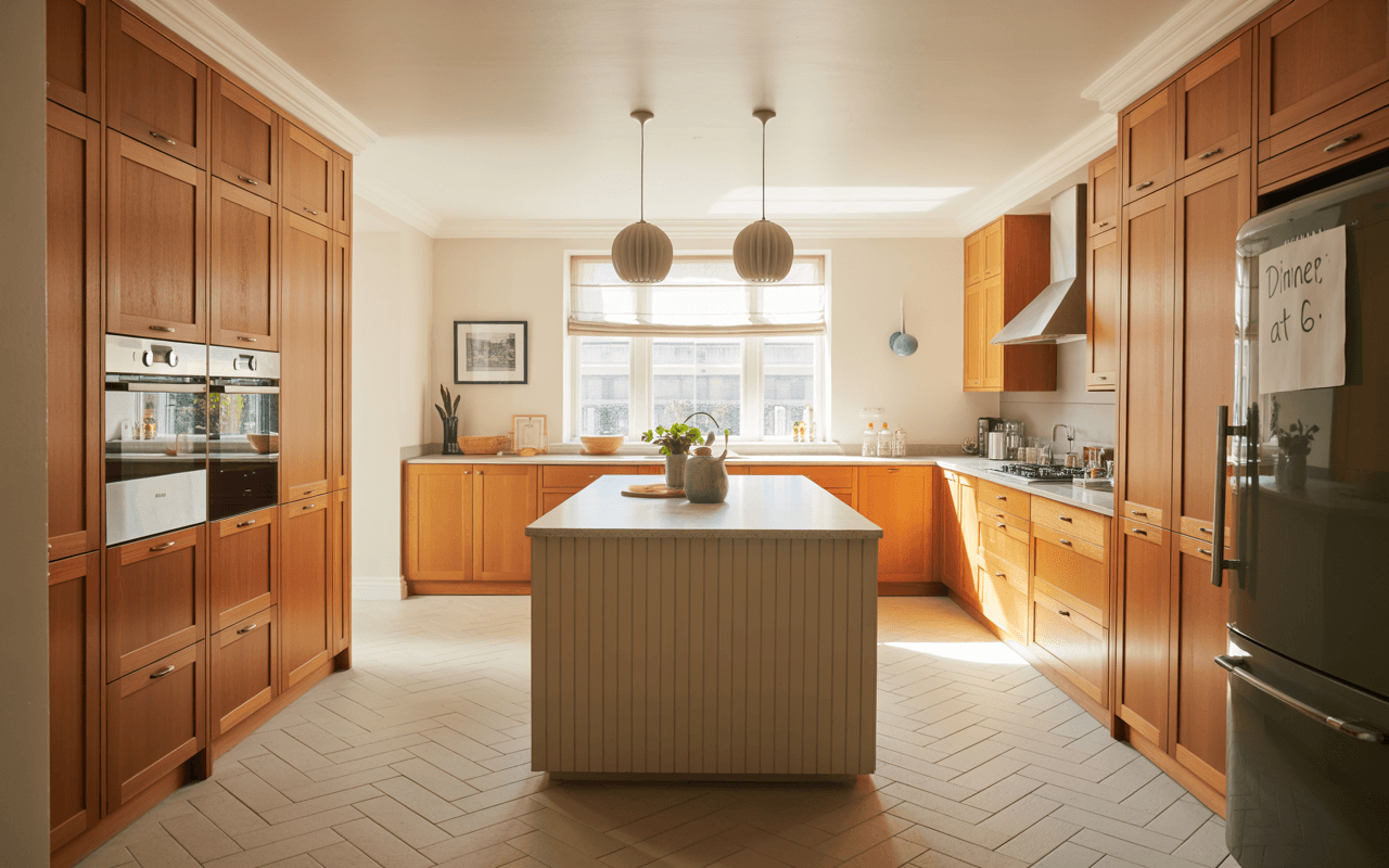 Stylish Herringbone Kitchen Floor Tiles in Sidcup Home