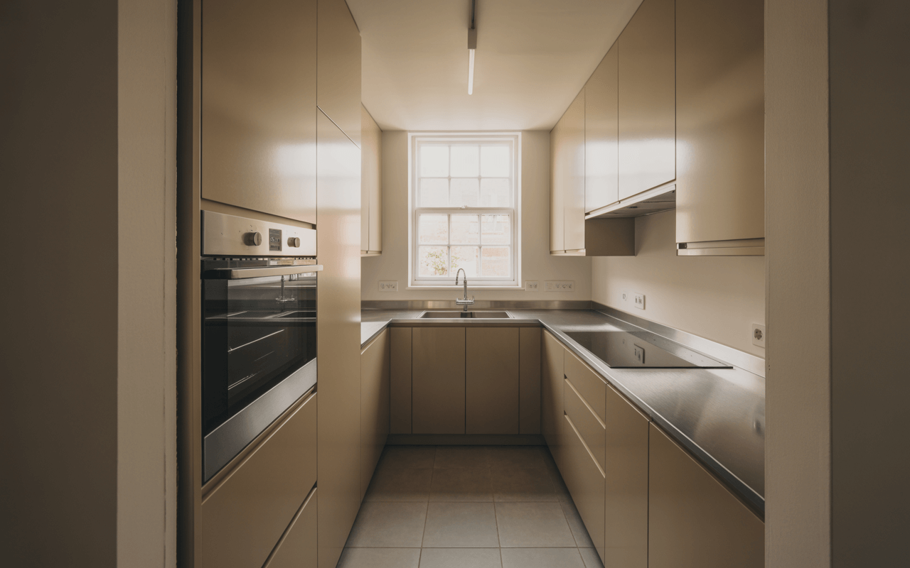 Smart compact kitchen design in a Sidcup by EWI Design