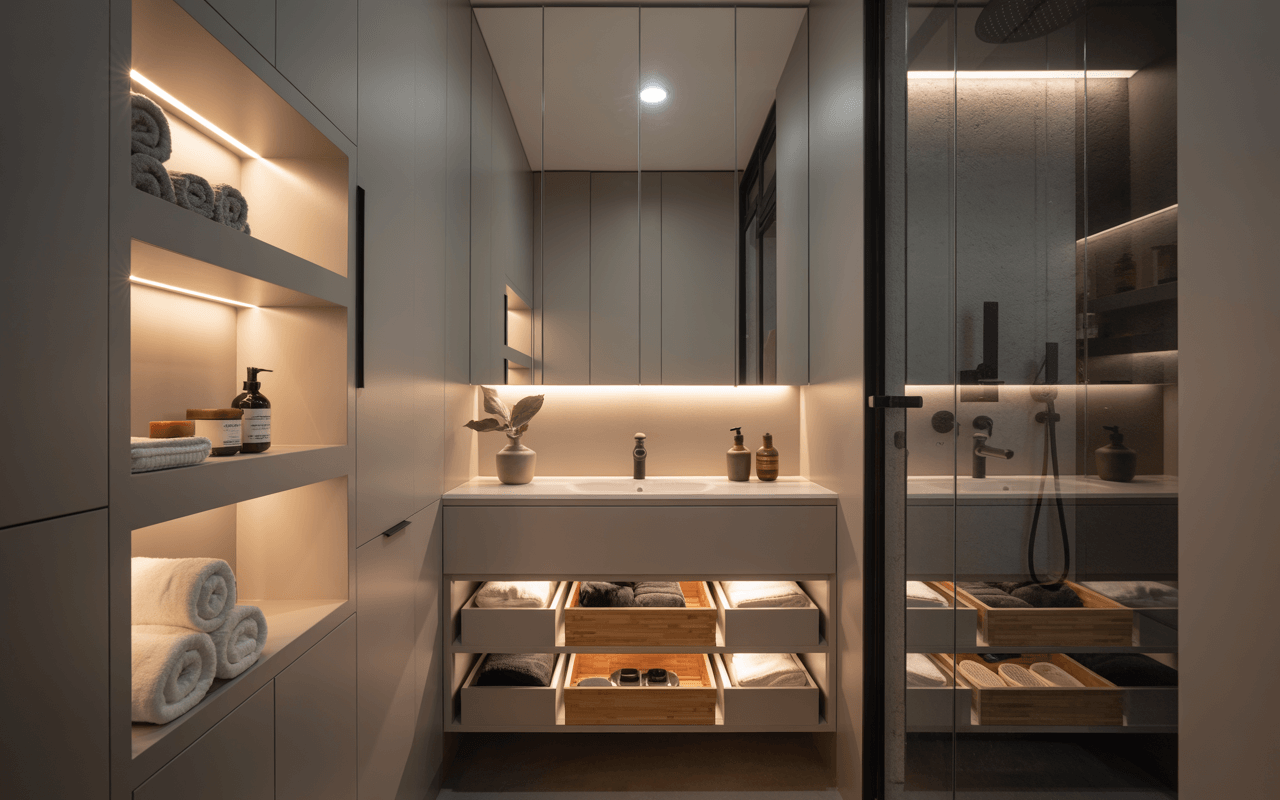 smart bathroom storage solutions in Welling