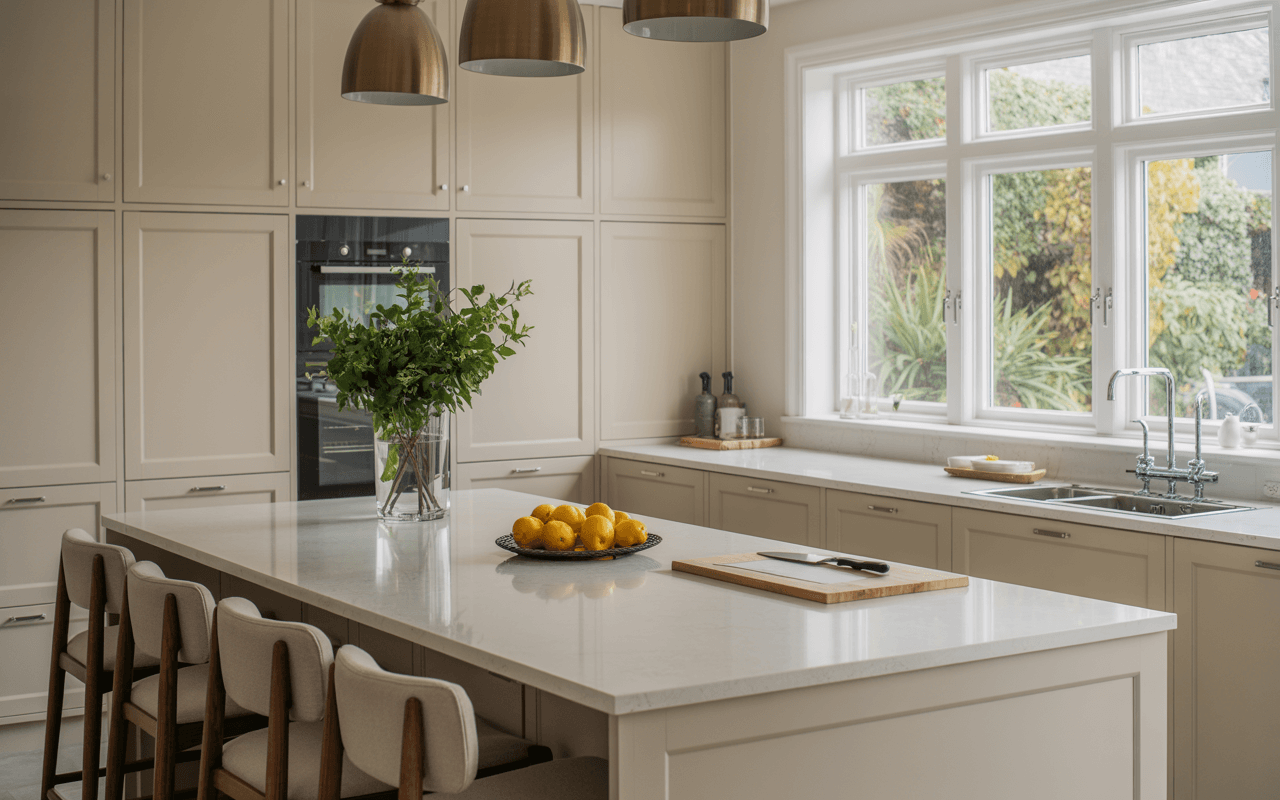 modern kitchen renovation in Welling terrace home
