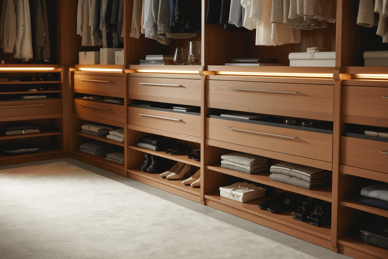 walk-in wardrobe in welling designed by ewi