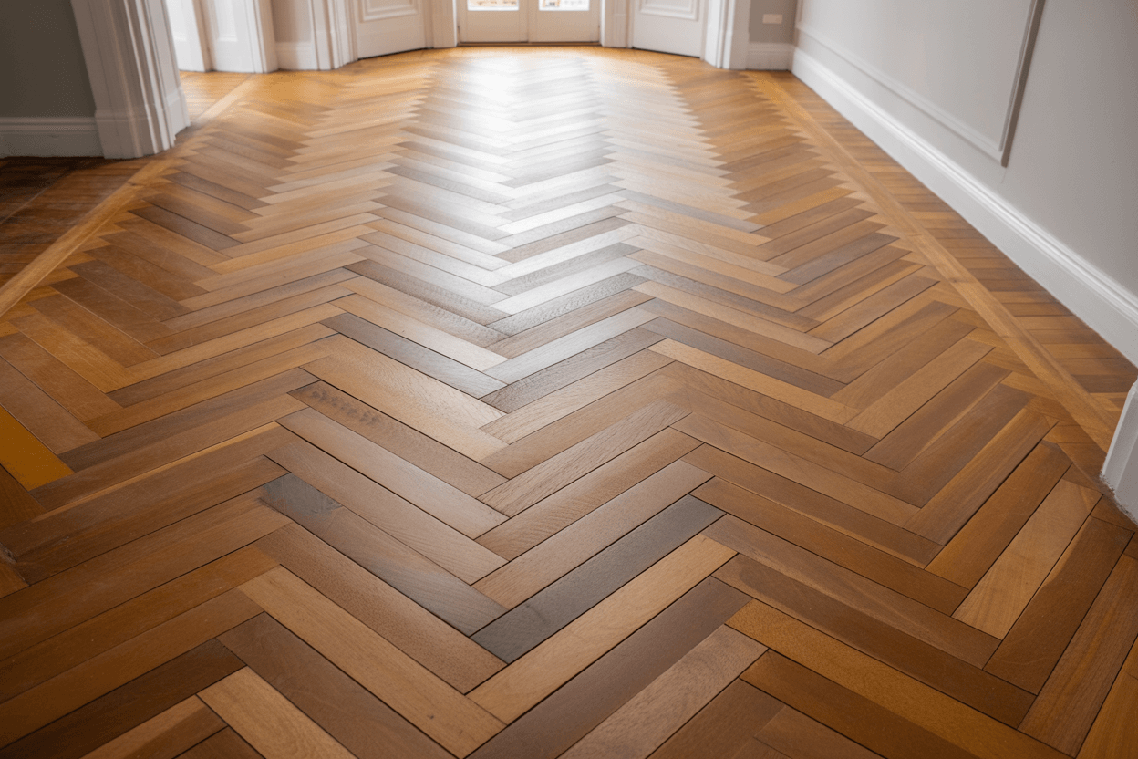 Herringbone Wood Flooring Installation Eltham Period Home