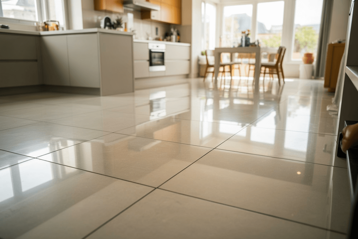 Porcelain Tile Flooring Installation Eltham Open Plan Area