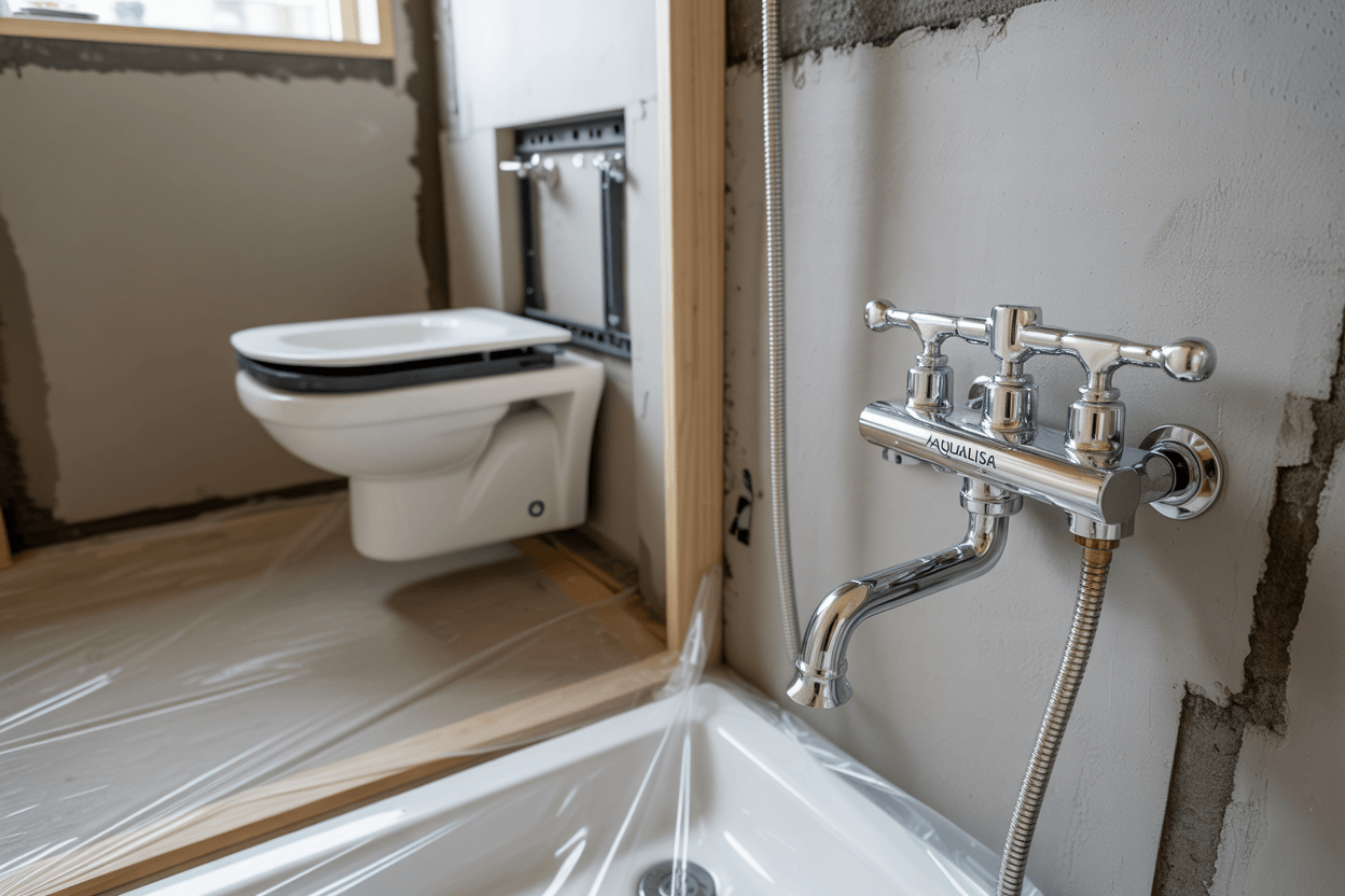 scudo bathroom suite and aqualisa shower installation in dartford